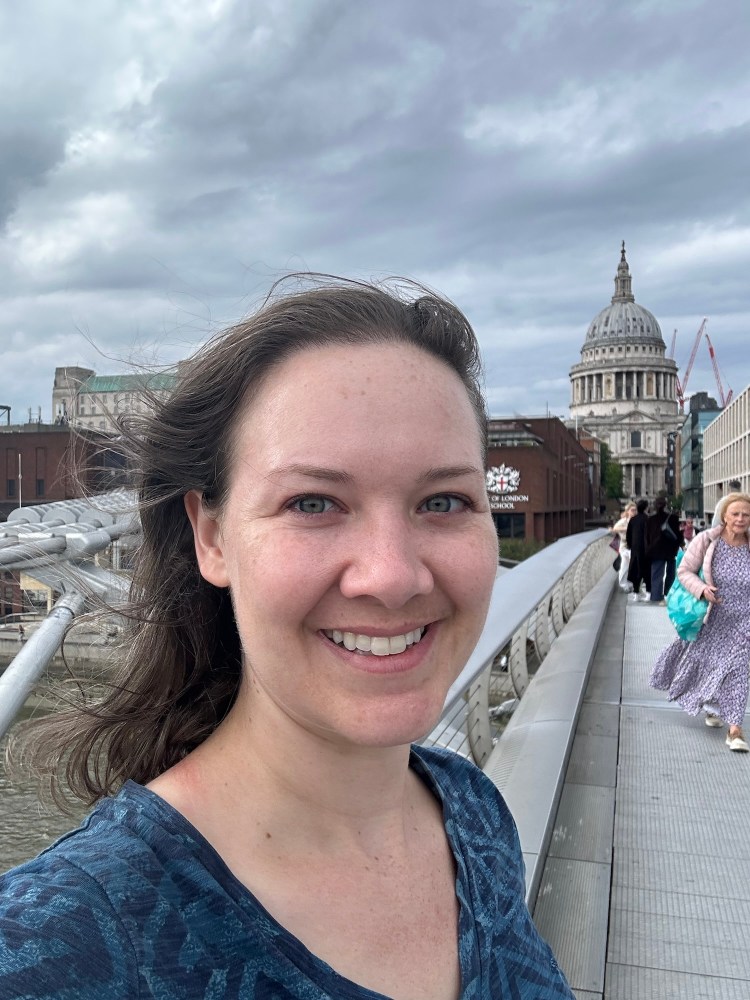 Photo credit Kara Brown, standing on Millennium Bridge in London